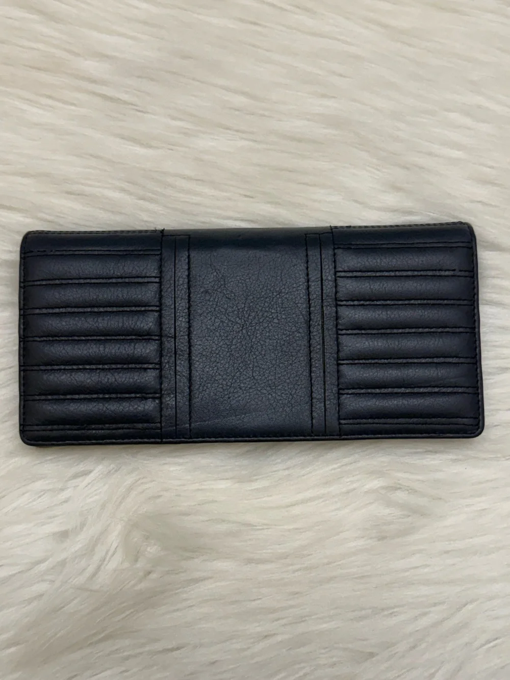 BOTKIER - BLUE ALL LEATHER BIKER QUILTED MOTO LONG SNAP WALLET - Picture 2 of 12